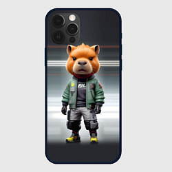 Чехол для iPhone 12 Pro Max Capy - cool dude - cyberpunk, цвет: 3D-черный