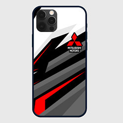 Чехол для iPhone 12 Pro Max Mitsubishi motors - красная линия, цвет: 3D-черный