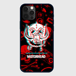 Чехол для iPhone 12 Pro Max Motorhead rock glitch, цвет: 3D-черный