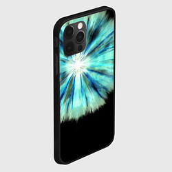 Чехол для iPhone 12 Pro Max Тай-дай бирюзовый круг, цвет: 3D-черный — фото 2