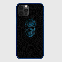 Чехол для iPhone 12 Pro Max Череп и паутина, цвет: 3D-тёмно-синий
