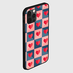 Чехол для iPhone 12 Pro Max Pettern hearts, цвет: 3D-черный — фото 2