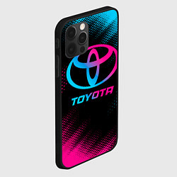 Чехол для iPhone 12 Pro Max Toyota - neon gradient, цвет: 3D-черный — фото 2