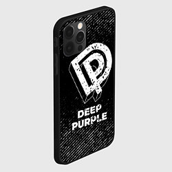 Чехол для iPhone 12 Pro Max Deep Purple с потертостями на темном фоне, цвет: 3D-черный — фото 2