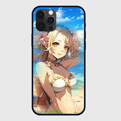 Чехол iPhone 12 Pro Max Девушка блондинка на пляже