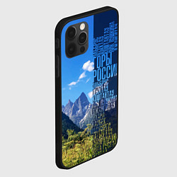 Чехол для iPhone 12 Pro Max Перечень гор России, цвет: 3D-черный — фото 2
