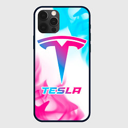 Чехол iPhone 12 Pro Max Tesla neon gradient style