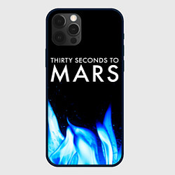 Чехол для iPhone 12 Pro Max Thirty Seconds to Mars blue fire, цвет: 3D-черный