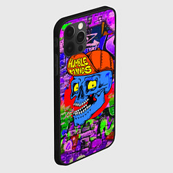 Чехол для iPhone 12 Pro Max Humble minds - skull - graffiti, цвет: 3D-черный — фото 2