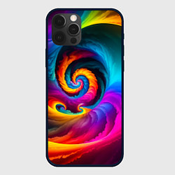 Чехол для iPhone 12 Pro Max Радужная воронка, цвет: 3D-черный