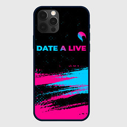 Чехол для iPhone 12 Pro Max Date A Live - neon gradient: символ сверху, цвет: 3D-черный