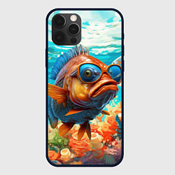 Чехол iPhone 12 Pro Max Рыба в солнечных очках в воде
