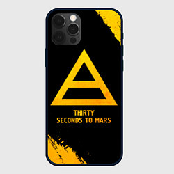 Чехол iPhone 12 Pro Max Thirty Seconds to Mars - gold gradient