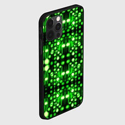 Чехол для iPhone 12 Pro Max Ярко-зелёный точечный узор, цвет: 3D-черный — фото 2