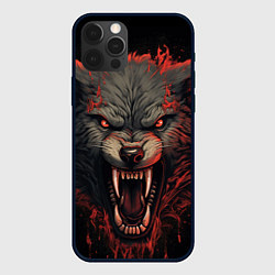 Чехол для iPhone 12 Pro Max Серый волк, цвет: 3D-черный