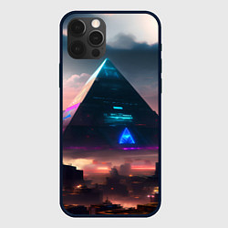 Чехол для iPhone 12 Pro Max Киберпанк пирамида, цвет: 3D-черный
