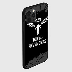 Чехол для iPhone 12 Pro Max Tokyo Revengers glitch на темном фоне, цвет: 3D-черный — фото 2