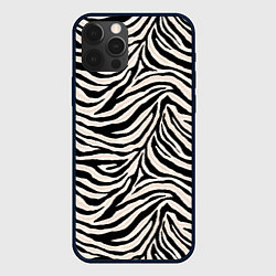 Чехол для iPhone 12 Pro Max Полосатая шкура зебры, белого тигра, цвет: 3D-черный