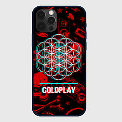 Чехол для iPhone 12 Pro Max Coldplay rock glitch, цвет: 3D-черный