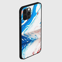 Чехол для iPhone 12 Pro Max Белые синие красные брызги, цвет: 3D-черный — фото 2