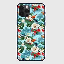 Чехол iPhone 12 Pro Max Белые гавайские цветы