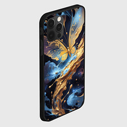 Чехол для iPhone 12 Pro Max Бабочка краски узор, цвет: 3D-черный — фото 2