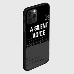 Чехол для iPhone 12 Pro Max A Silent Voice glitch на темном фоне: символ сверх, цвет: 3D-черный — фото 2