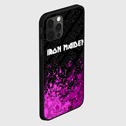 Чехол для iPhone 12 Pro Max Iron Maiden rock legends: символ сверху, цвет: 3D-черный — фото 2