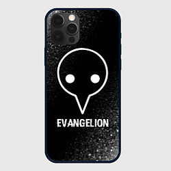 Чехол iPhone 12 Pro Max Evangelion glitch на темном фоне