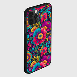 Чехол для iPhone 12 Pro Max Цветочный микс, цвет: 3D-черный — фото 2