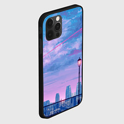 Чехол для iPhone 12 Pro Max Город и красочное небо, цвет: 3D-черный — фото 2
