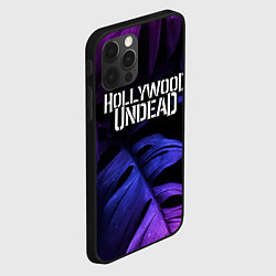 Чехол для iPhone 12 Pro Max Hollywood Undead neon monstera, цвет: 3D-черный — фото 2