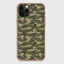 Чехол iPhone 12 Pro Max Камуфляж лесной зелёный