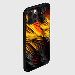 Чехол для iPhone 12 Pro Max Черно-желтая текстура, цвет: 3D-черный — фото 2