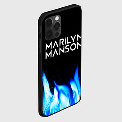 Чехол для iPhone 12 Pro Max Marilyn Manson blue fire, цвет: 3D-черный — фото 2