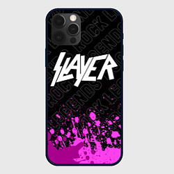Чехол для iPhone 12 Pro Max Slayer rock legends: символ сверху, цвет: 3D-черный