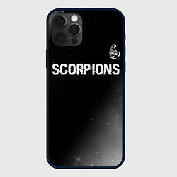 Чехол для iPhone 12 Pro Max Scorpions glitch на темном фоне: символ сверху, цвет: 3D-черный