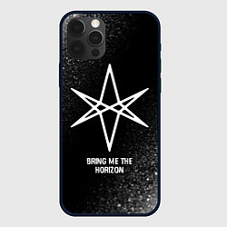 Чехол iPhone 12 Pro Max Bring Me the Horizon glitch на темном фоне