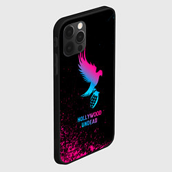 Чехол для iPhone 12 Pro Max Hollywood Undead - neon gradient, цвет: 3D-черный — фото 2