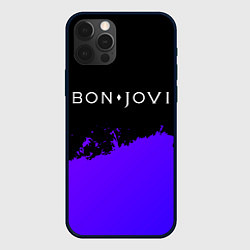 Чехол для iPhone 12 Pro Max Bon Jovi purple grunge, цвет: 3D-черный