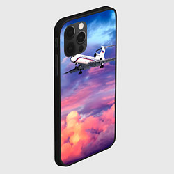 Чехол для iPhone 12 Pro Max Ту-154Б 2 Розовый закат, цвет: 3D-черный — фото 2