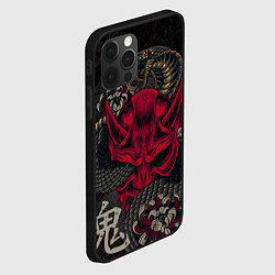 Чехол для iPhone 12 Pro Max Oni mask and snake, цвет: 3D-черный — фото 2