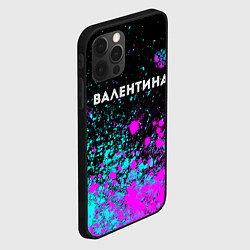 Чехол для iPhone 12 Pro Max Валентина и неоновый герб России: символ сверху, цвет: 3D-черный — фото 2