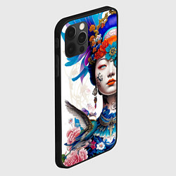 Чехол для iPhone 12 Pro Max Japanese girl - irezumi - tattoo, цвет: 3D-черный — фото 2