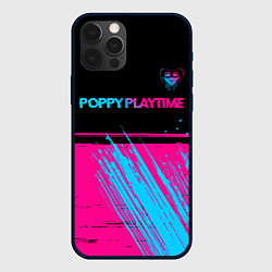 Чехол для iPhone 12 Pro Max Poppy Playtime - neon gradient: символ сверху, цвет: 3D-черный