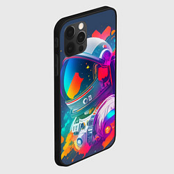 Чехол для iPhone 12 Pro Max Космонавт - акварельные мазки, цвет: 3D-черный — фото 2