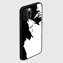 Чехол для iPhone 12 Pro Max Волчий вой в горах, цвет: 3D-черный — фото 2