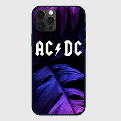 Чехол iPhone 12 Pro Max AC DC neon monstera