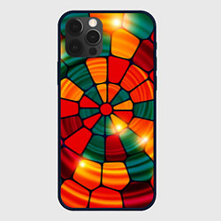 Чехол для iPhone 12 Pro Max Круговая мозаика, цвет: 3D-черный