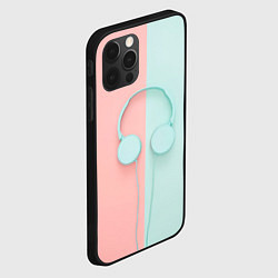 Чехол для iPhone 12 Pro Max Наушники в пастельных тонах, цвет: 3D-черный — фото 2